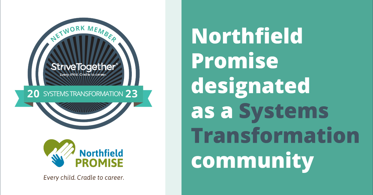 We're excited to announce that <a href="/NorthfieldProm1/">Northfield Promise</a> has received our #SystemsTransformation designation! They lead community partners in changing how they work together to improve outcomes alongside young people, from #CradleToCareer. See their impact: hubs.li/Q01T0zS70