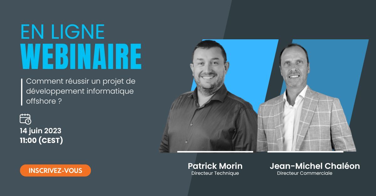 📢 Plus que quelques jours pour s'inscrire à notre webinar gratuit sur "Comment réussir un projet de développement informatique offshore ?" organisé par Esokia et Bocasay !

✅ Inscrivez-vous gratuitement : bit.ly/42ifyCk

#webinaire #offshore #derniersjours