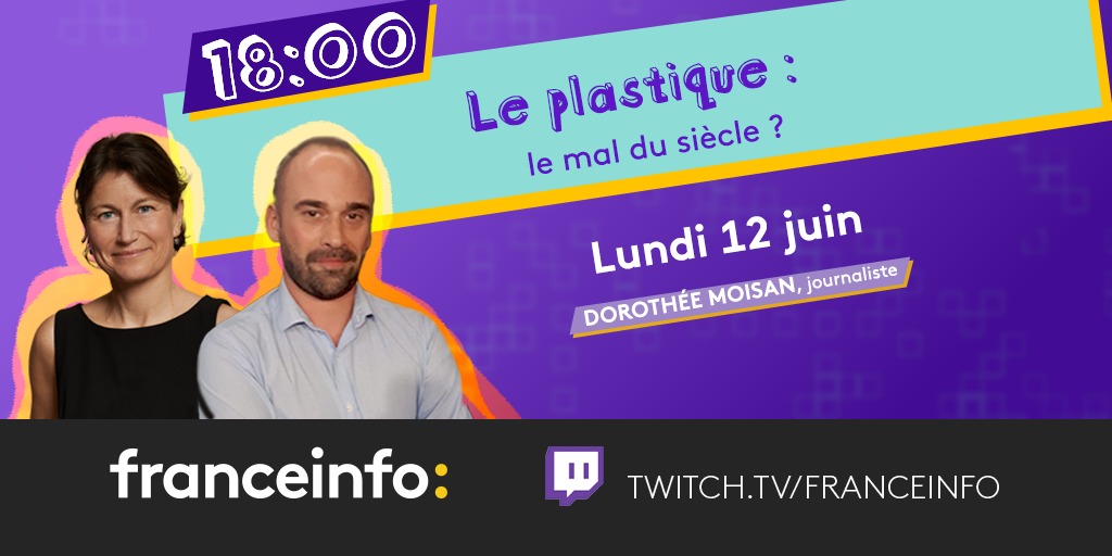 ▶️💻 Ce soir dans 'le talk' : 📣 « Le plastique : le mal du siècle ? » Pour en parler, @DoMoisan est aux côtés de @LudoPauchant. 👉 RDV à 18h sur la chaîne Twitch de @franceinfo