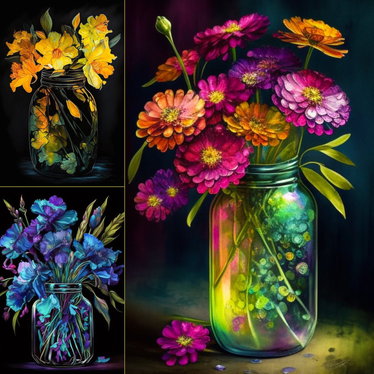Have you seen my latest Fancy Florals in a Jar? 

#tezos #ai #flowers
