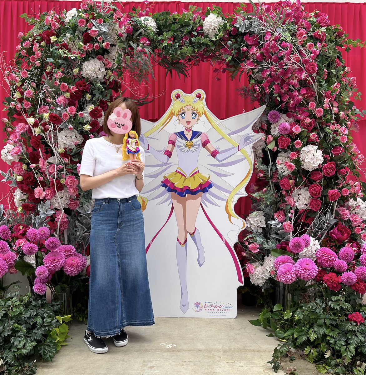 ホワイトブラウン セーラームーン×HANABIYORI♡ キャンバスアートミニ