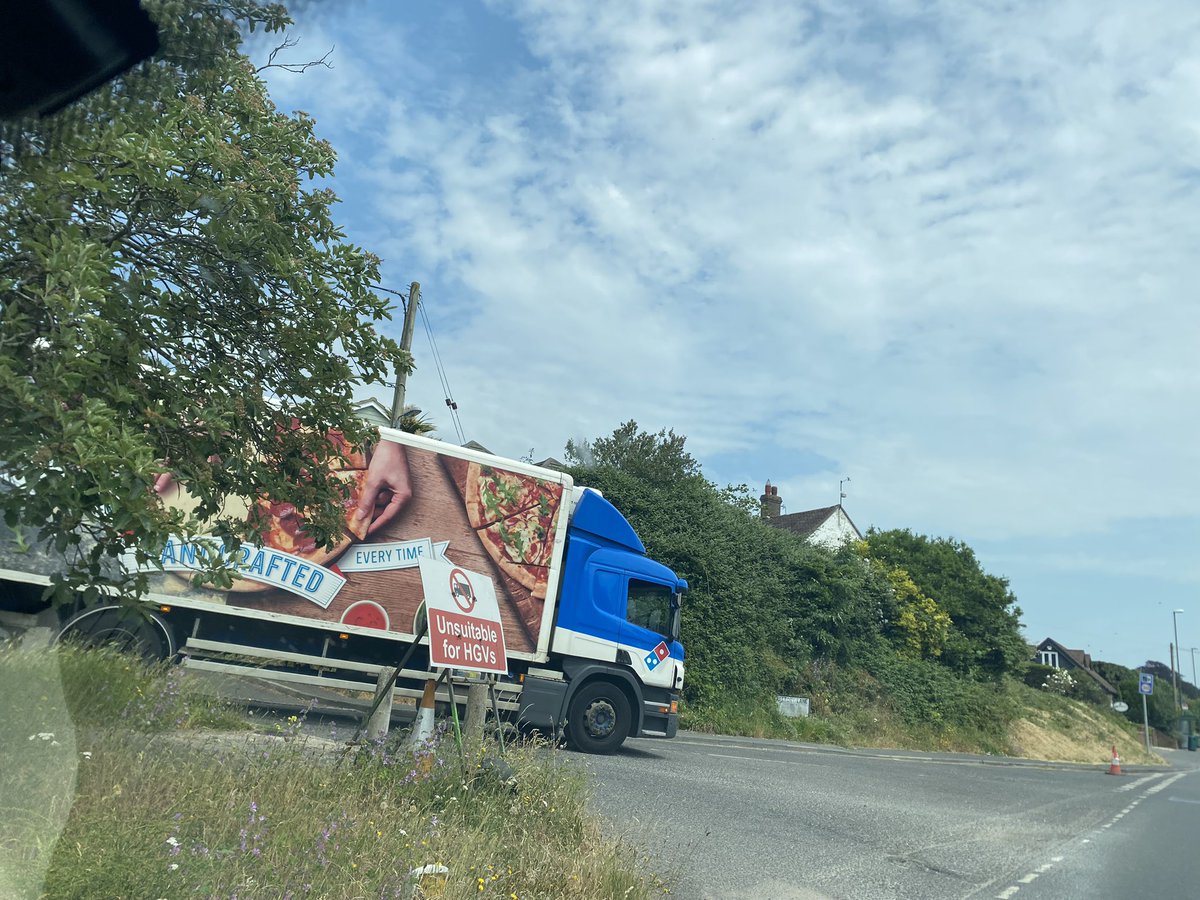 Please <a href="/Dominos_UK/">Domino's Pizza UK</a> teach your drivers to read! This is a regular occurrence! Bad enough your cyclist delivery’s don’t wear helmets but this buggers up the whole village and destroys are road weekly!!!