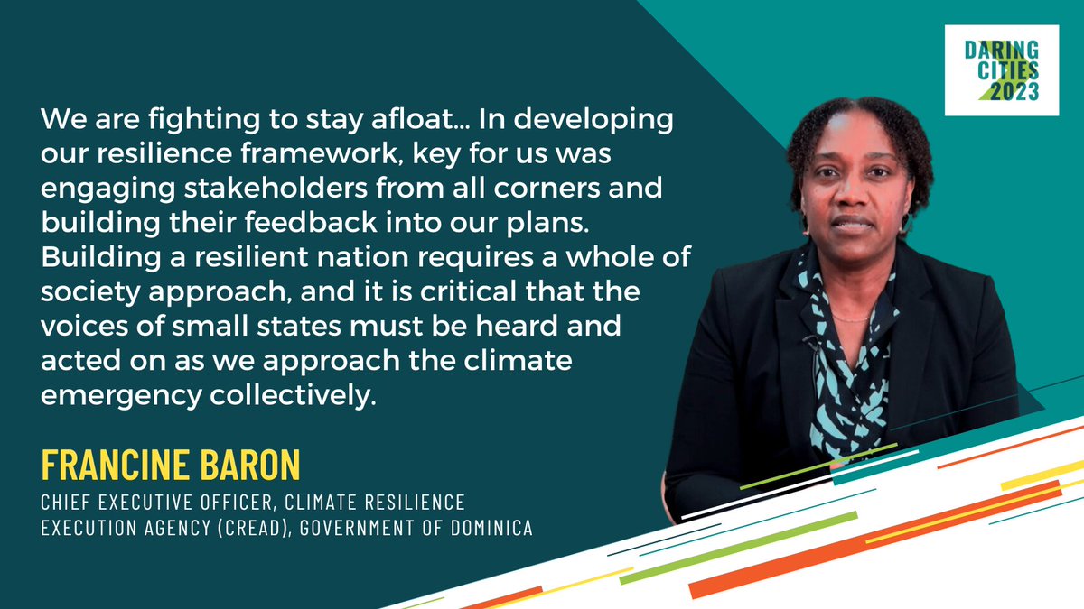 At #DARINGCITIES, Francine Baron, CEO of <a href="/creadominica/">CREAD</a>, discusses the critical need for the voices of small states to be heard to build more #resilient nations.