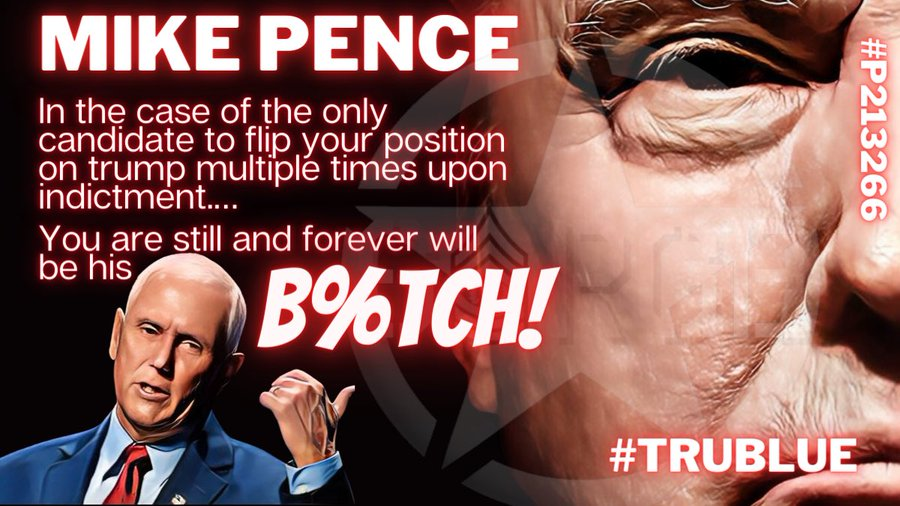 TruBlueIssues's tweet photo. Mike Pence - Trump's B%tch!
#TruBlue Issue Graphics https://t.co/pB18Tk6yRC
