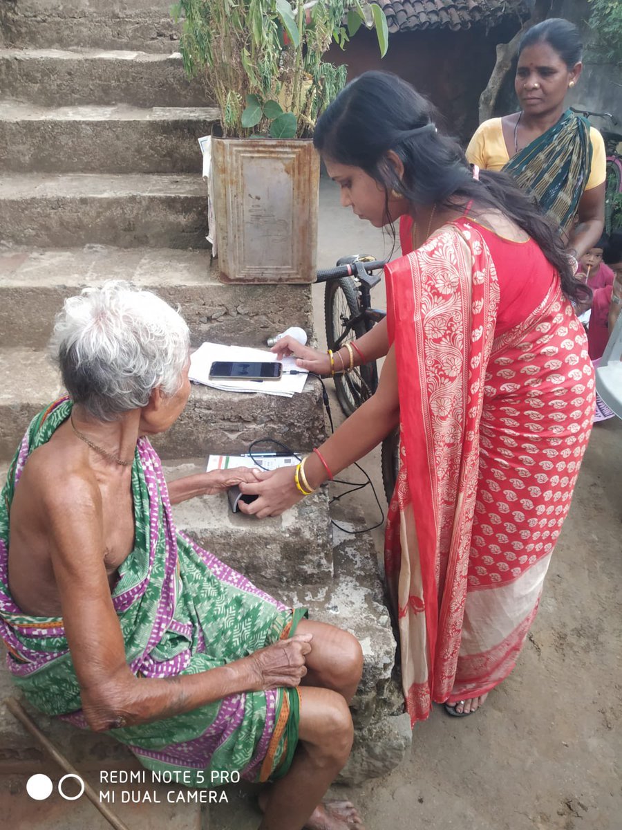 Pension at Door Step by Banking Correspondences in Kapani and Nunhad GPs. BCs of all GPs under Belpada Block are facilitating withdrawal of Pension money and disburse to the beneficiaries who are facing difficulties in banking <a href="/CollectorBgr/">Collector & DM, Balangir</a>