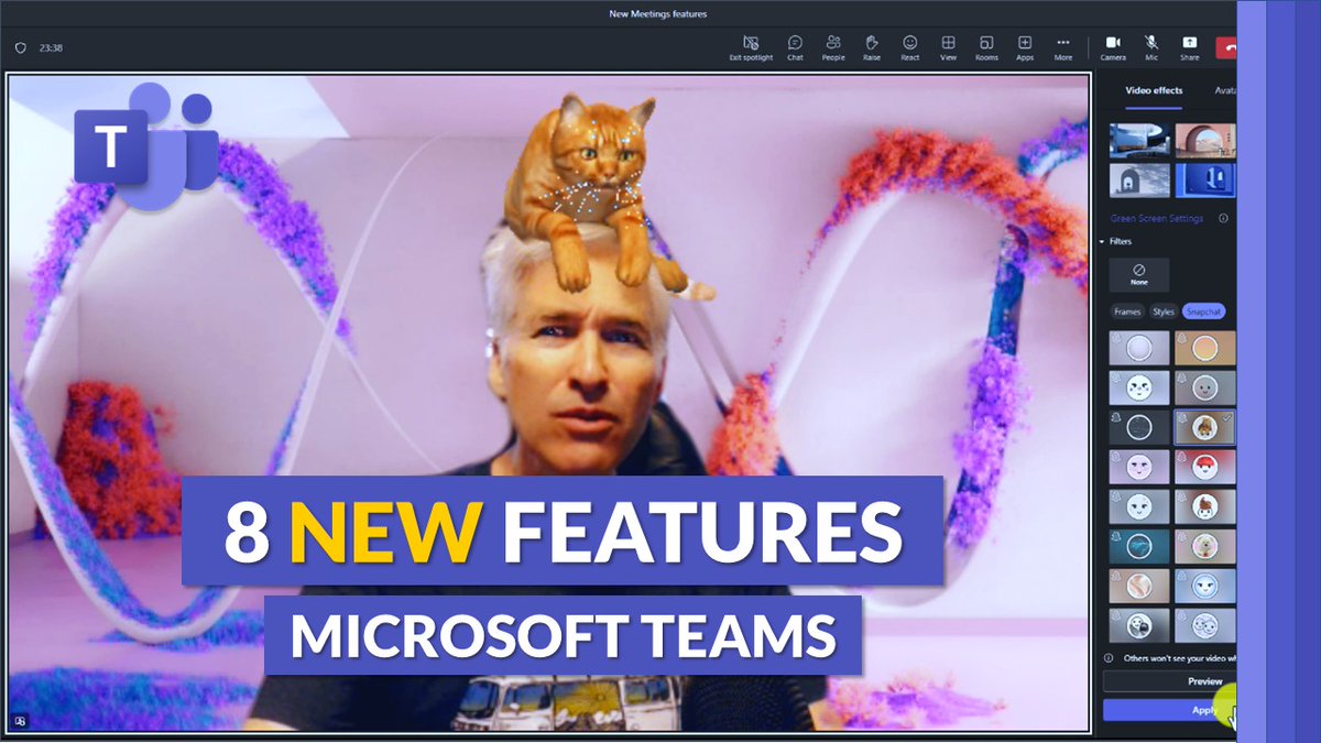 A tutorial video showing 8 new features in #MicrosoftTeams 🚀 Updates include:

💬 Channels redesign
🔎 Zoom in/out in meetings
😺 Snapchat Filters
💜 Default #OneNote in channels
➕ Lots more

YouTube 📺 youtu.be/KwsabnEvveI

#edtech #MIEExpert