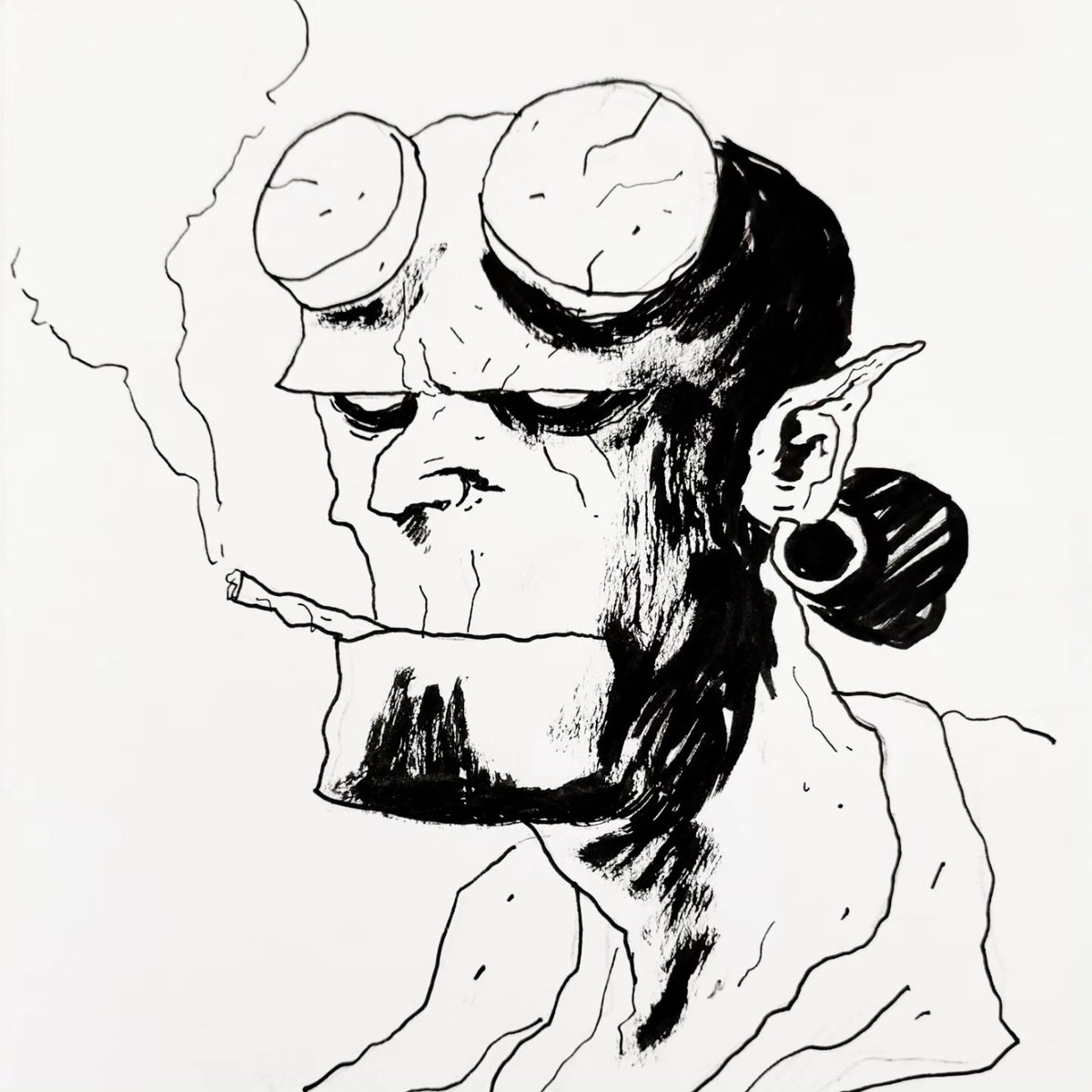 Hellboy sketch at @civitonix
#hellboy #commission #comicconvention #sketch #sketching #hellboyillustration #hellboyfanart #mignolaverse #comicartist #originalar #inking #inkonpaper #darkhorse #mignola #mikemignola #mikemignolaart #mignolafanart #comicbookartist #comiccommissions