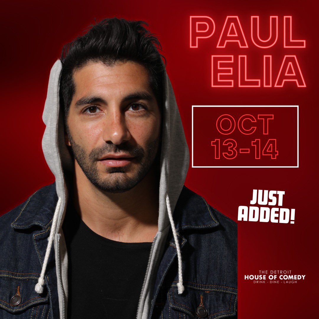 JUST ADDED! Grab your tickets to see Paul Elia in October! 🎟

📸 @PaulElia 
🗓 October 13th & 14th
📍 House of Comedy - Detroit

#comedy #comedian #standup #comedyshow #standupcomedian #paulelia