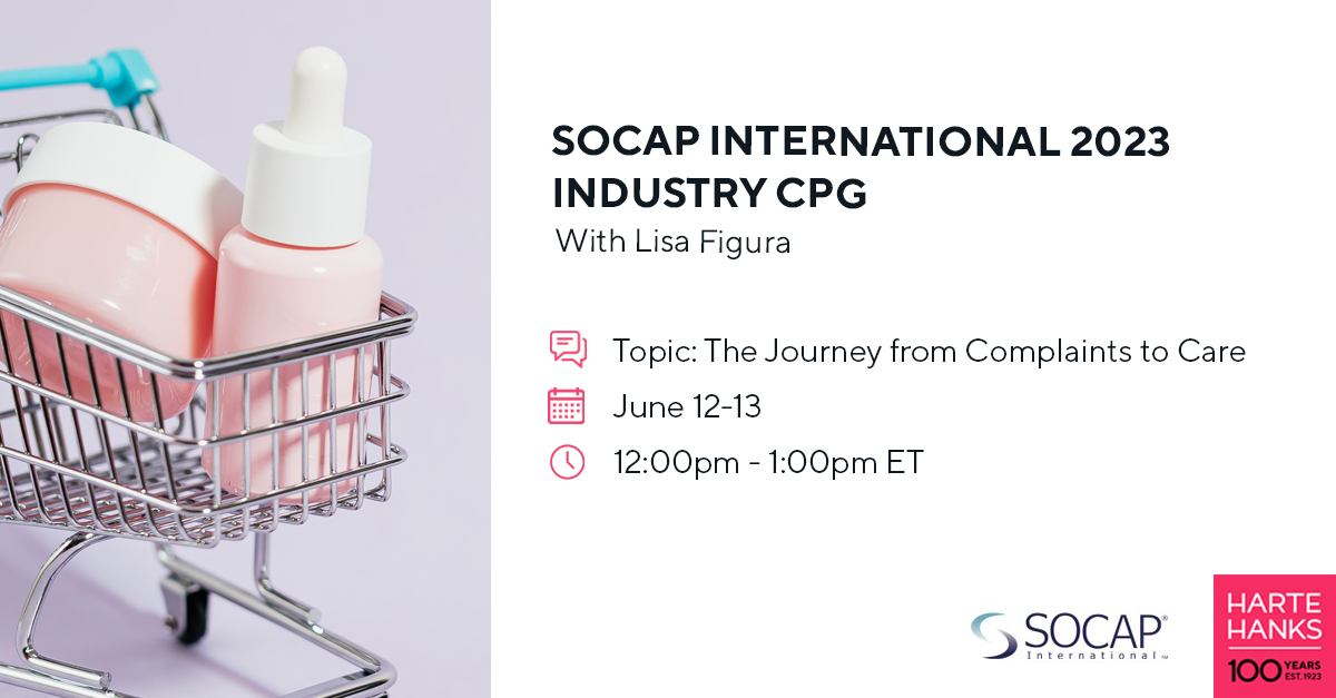 📈 Discover high-level complaint results from the survey with our #CPG Industry co-chairs. 
 
💬 Led by Lisa Figura, VP of Business Development at Harte Hanks, explore turning complaint rates into effective resolution strategies on June 12th.