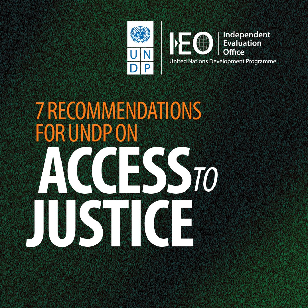 ⚖️ 5.1 bn people worldwide do not have access to justice. 🧑‍⚖️ UNDP supports people's access to legal services and States' capacity to provide solutions. But what's working, and what can be improved? We have 7⃣ recommendations for UNDP in our new report! 🔗web.undp.org/evaluation/eva…