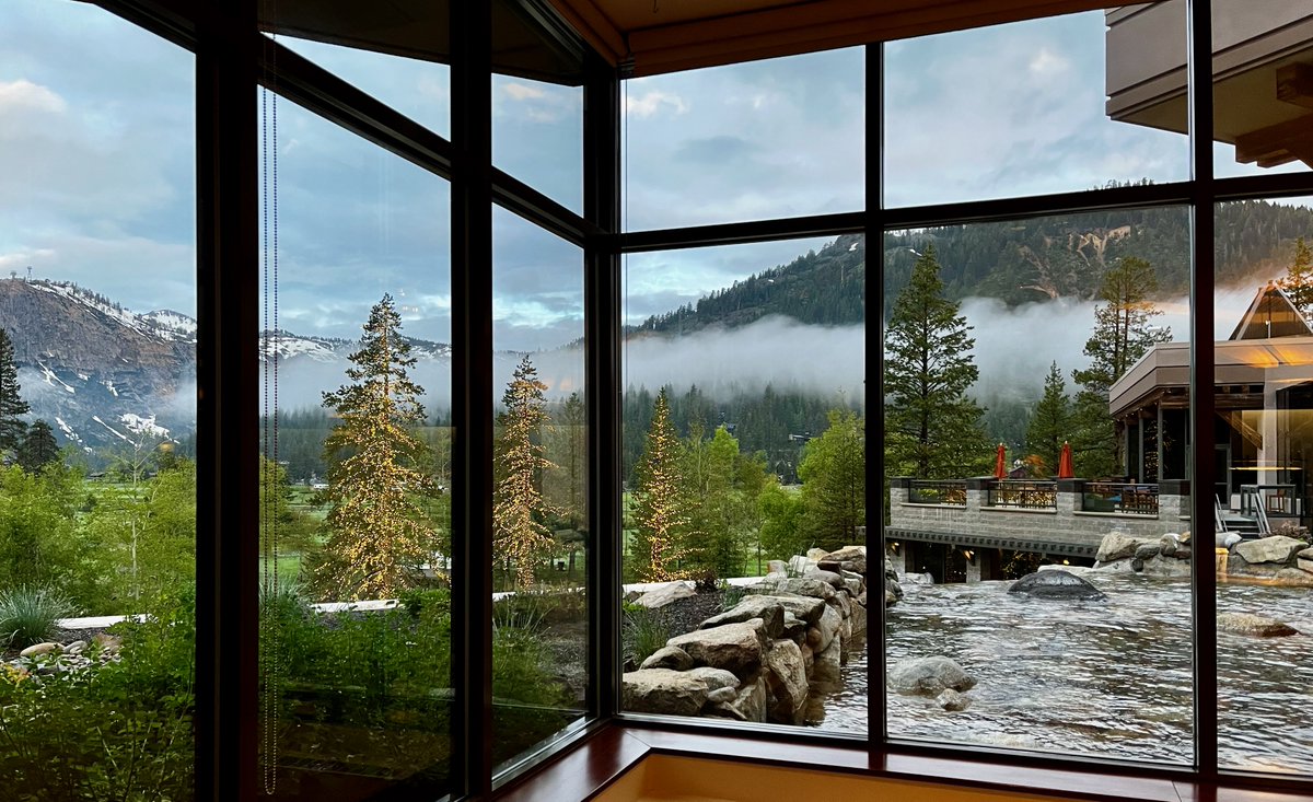 Pball001's tweet photo. Monday morning workstation view from the Resort at Squaw Creek, Olympic Valley, CA. https://t.co/vCycgHjjyc