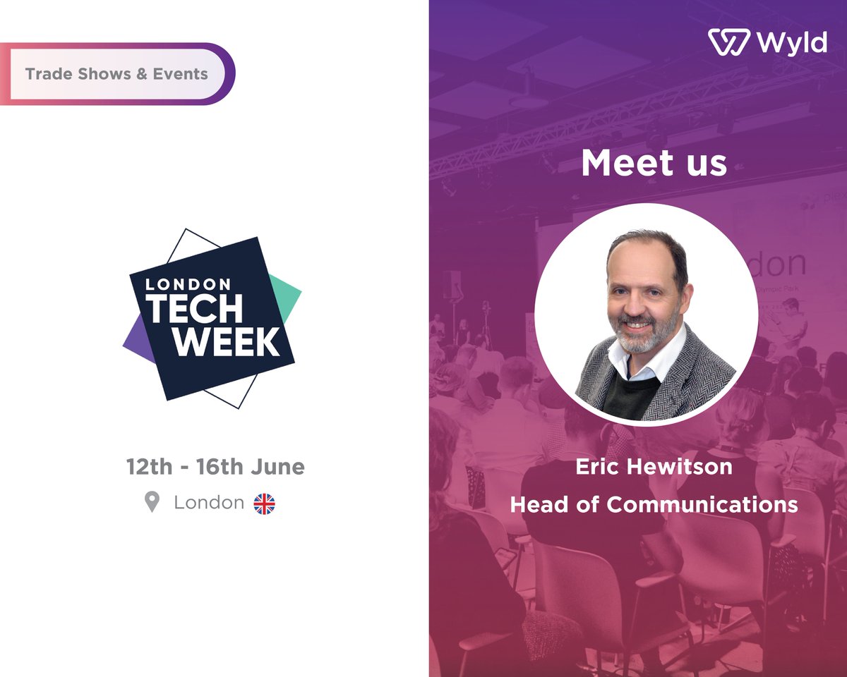 WyldNetworks's tweet image. Our Head of Communications, Eric Hewitson, is attending the @LDNTechWeek

Don't miss this opportunity to meet him and learn more about how our IoT sensor-to-satellite connectivity is contributing to innovation, sustainability, and transformation for a wide range of use cases.
