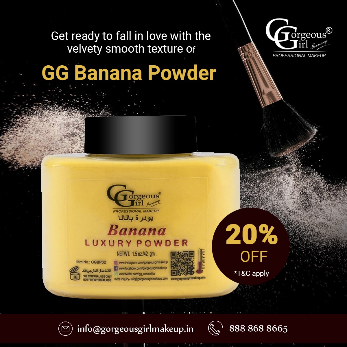 Say goodbye to shine and hello to a silky, matte texture. This powder is specially designed to set your makeup, giving it long-lasting wear throughout the day.

Purchase at gorgeousgirlmakeup.in/products/gg-ba…
.
.
Visit our website: gorgeousgirlmakeup.in
#makeup #instamakeup #cosmetic