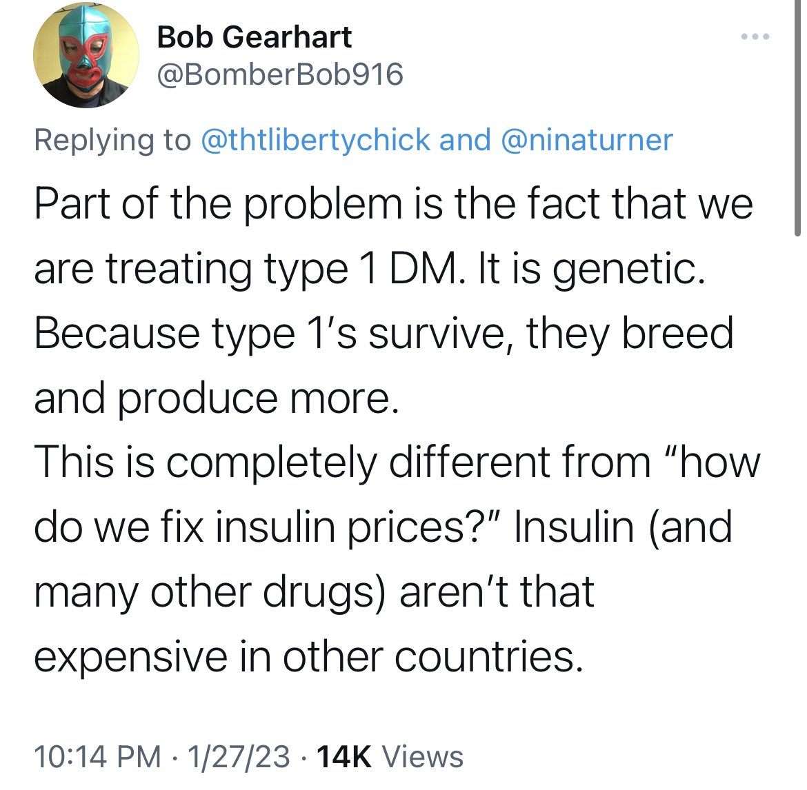 @theBrianaMills @DiaryofaSickGrl I see your point and agree to an extent, but I've been educating about diabetes for 39years since it is so stigmatized. Yet people will always come back to 'you did it yourself'. As if a child, or anybody could. They hold on to their pop medicine until it happens to them.