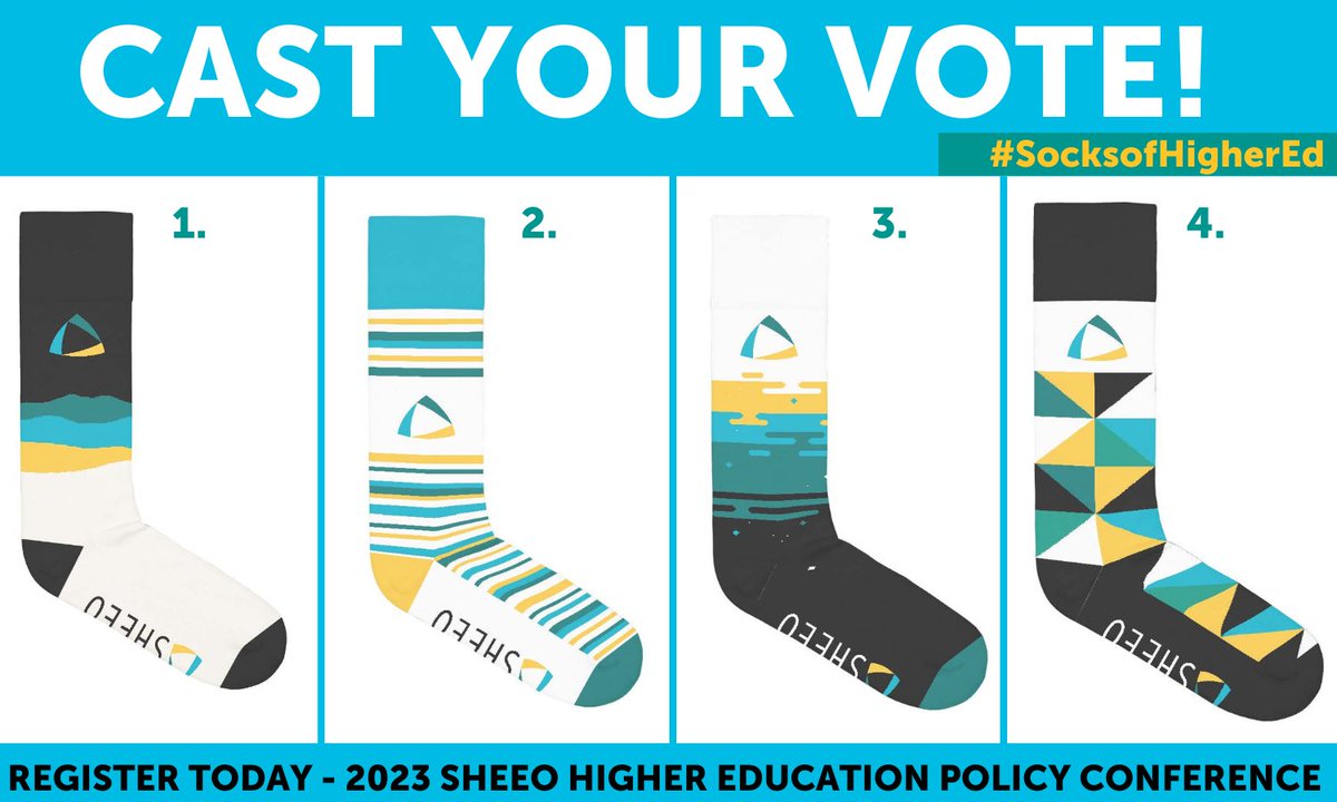SHEEOed's tweet photo. Which #SocksofHigherEd should we pick for this year's SHEEO Policy Conference? Cast your vote on the poll below! Be sure to register for the conference: https://t.co/MW27zZzxzS https://t.co/CWituAO3zm