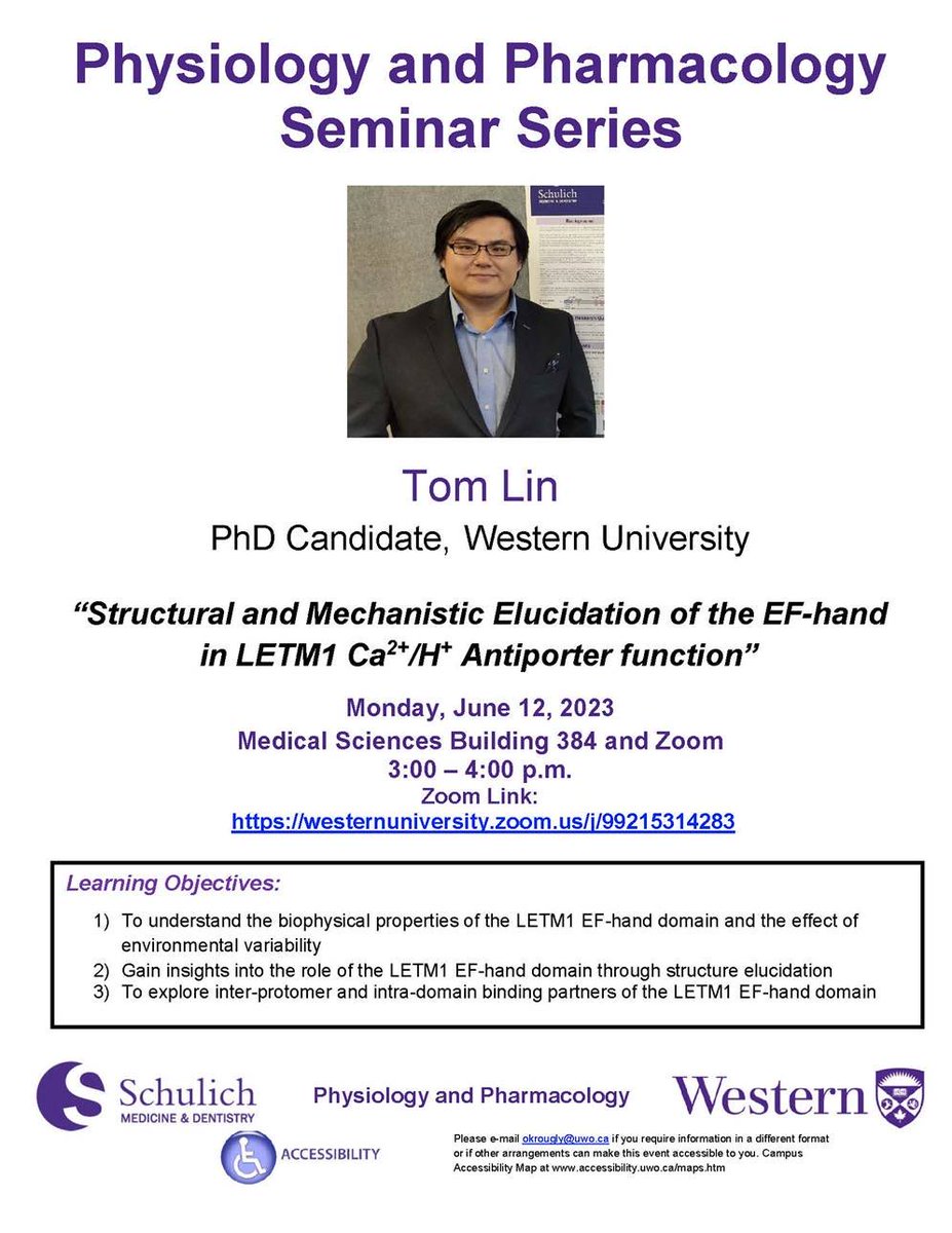 Our last seminar before the summer is by our PhD student ⁦@TQLin1⁩ on EF-hands in the LETM1 antiporter. 3pm in MSB 384 or by zoom.