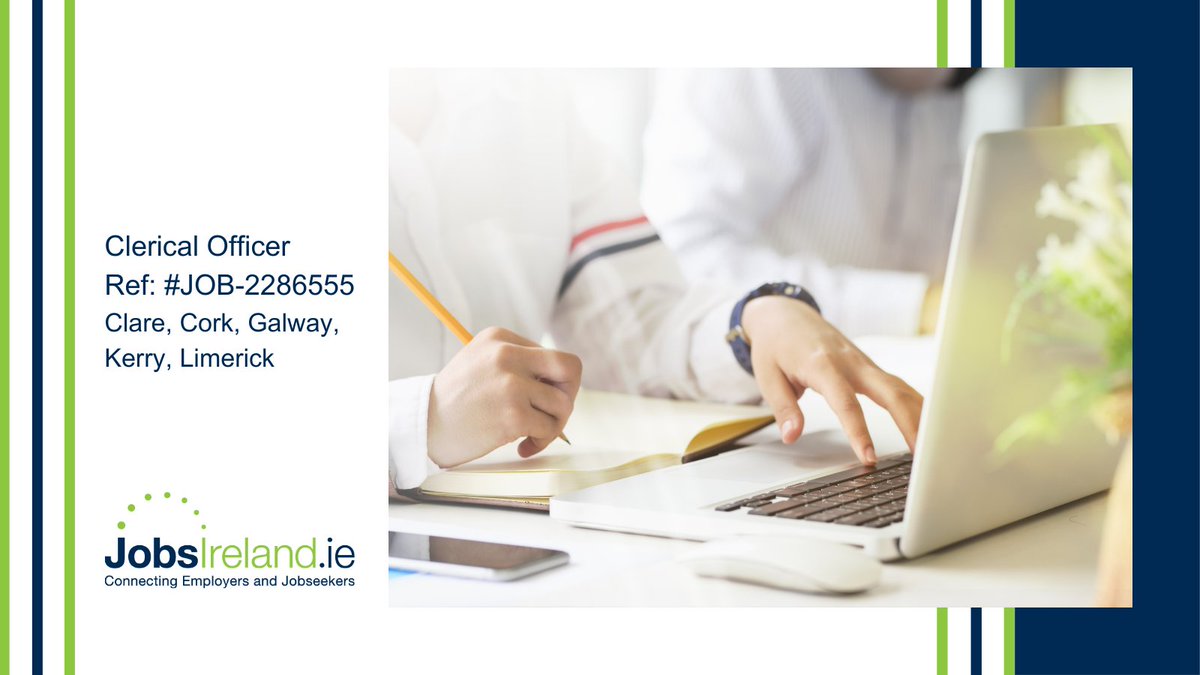 Clerical Officer - Temporary Positions
Ref: #Job-2286555
Location: #Clare #Cork #Galway #Kerry #Limerick
For full job details please visit: jobsireland.ie/en-US/job-Deta…

#CivilServiceJobs #civilservice #ClericalJobs #adminjobs #WorkWithIntreo