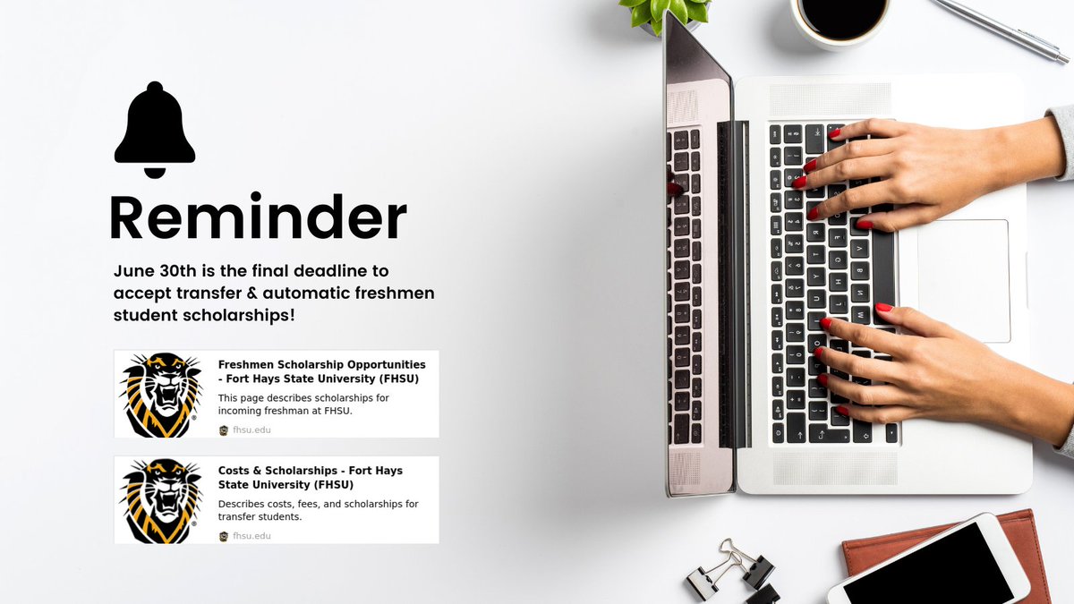 candacefhsu's tweet image. First-time Freshmen &amp;amp; Transfer students, don't miss the June 30th scholarship deadline! Freshmen, claim your award today at hubs.ly/Q01T4S5_0. Transfer students, see if you qualify at hubs.ly/Q01T4R-G0 and send your transcripts to registrar@fhsu.edu