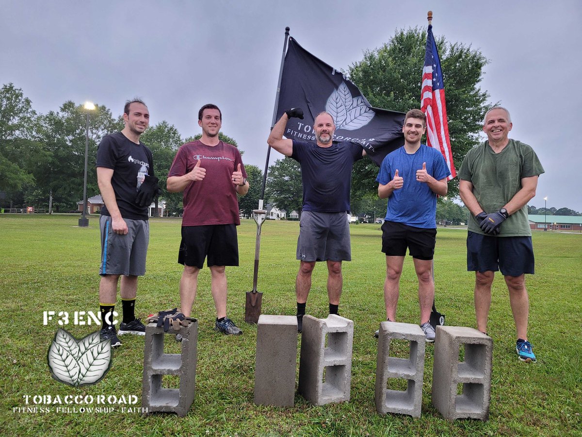 F3ENC's tweet photo. 35 #f3enc PAX #f3nation #f3counts 

4 @ #aboynamedsue 
5 @ #tobaccoroad
9 @ #theflagship (4 @ #qsource)
9 @ #mash
4 @ #thecollardpatch 
4 @heavy_drop_training https://t.co/vi7d8sczCl