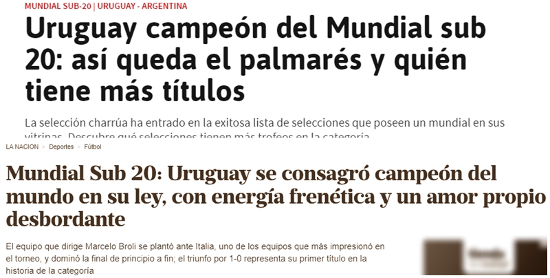 Mundial Sub 20: Uruguay se consagró campeón del mundo en su ley