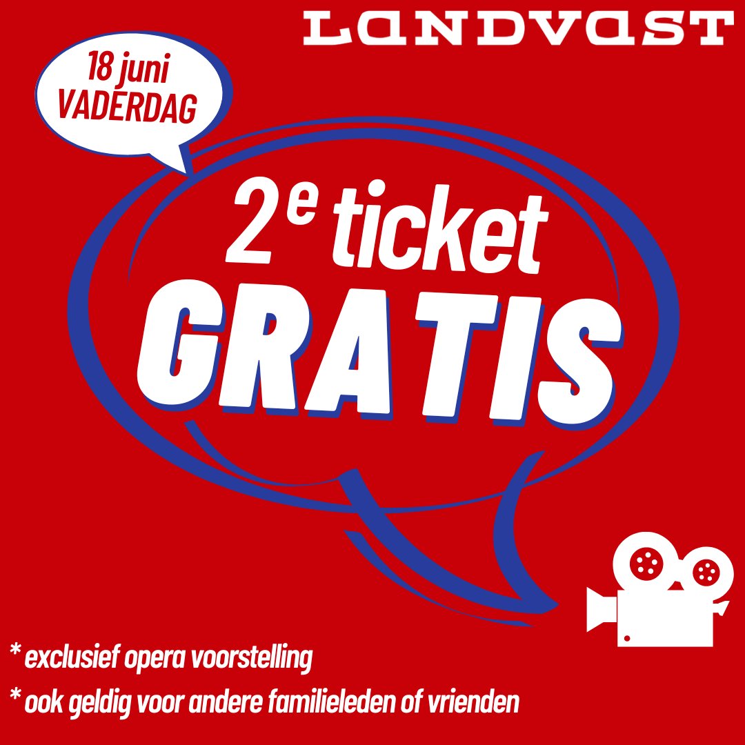 𝗩𝗮𝗱𝗲𝗿𝗱𝗮𝗴 𝗮𝗰𝘁𝗶𝗲 | 𝘇𝗼𝗻𝗱𝗮𝗴 𝟭𝟴 𝗷𝘂𝗻𝗶

Op 18 juni is ieder tweede kaartje 𝗚𝗥𝗔𝗧𝗜𝗦. Alleen reserveren mogelijk! Reserveren kan telefonisch, online of aan de receptie.

Reserveren via:
landvast.nl of bel 0786912923