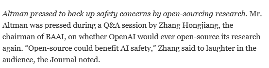 Luke_Anderson5's tweet photo. Not sure if this is what caused the laughter here, but the irony is that the *original* mission of OpenAI *was* to have all of this be open source.

https://t.co/z1TUIiE21D https://t.co/Kj0p852L8R