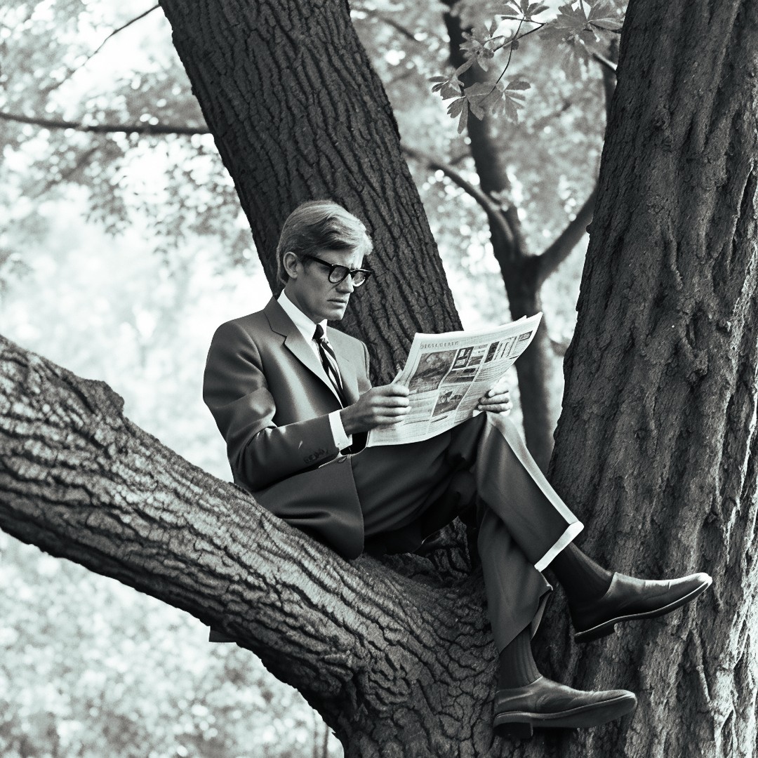 davidblum_ai's tweet photo. Mr. Everett liest jeden Morgen seine Zeitung in einem Eichenbaum, der ihm Ruhe und Verbundenheit gibt. Finde auch Momente der Stille und Besinnung in deinem Leben. #MorningRitual #TreeOfPeace #NatureConnection #Inspiration #Gelassenheit https://t.co/dcvlosyxHD