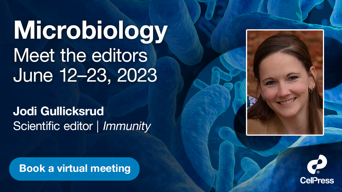 Interested in publishing your #microbiology research in @ImmunityCP? Learn more by booking a meeting with @Jodi___G hubs.li/Q01SD8PS0 #ASMicrobe