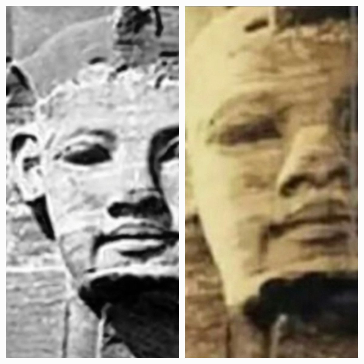 Earstohearyou's tweet photo. @sabanabuey In 1964-1968 the two temple complex of Abu Simbel were relocated. These are pictures from the late 1800's prior to the move and any subsequent 'renovation' work...
Is it possible a little photo manipulation could be at play? https://t.co/DKrwA5Tgfk