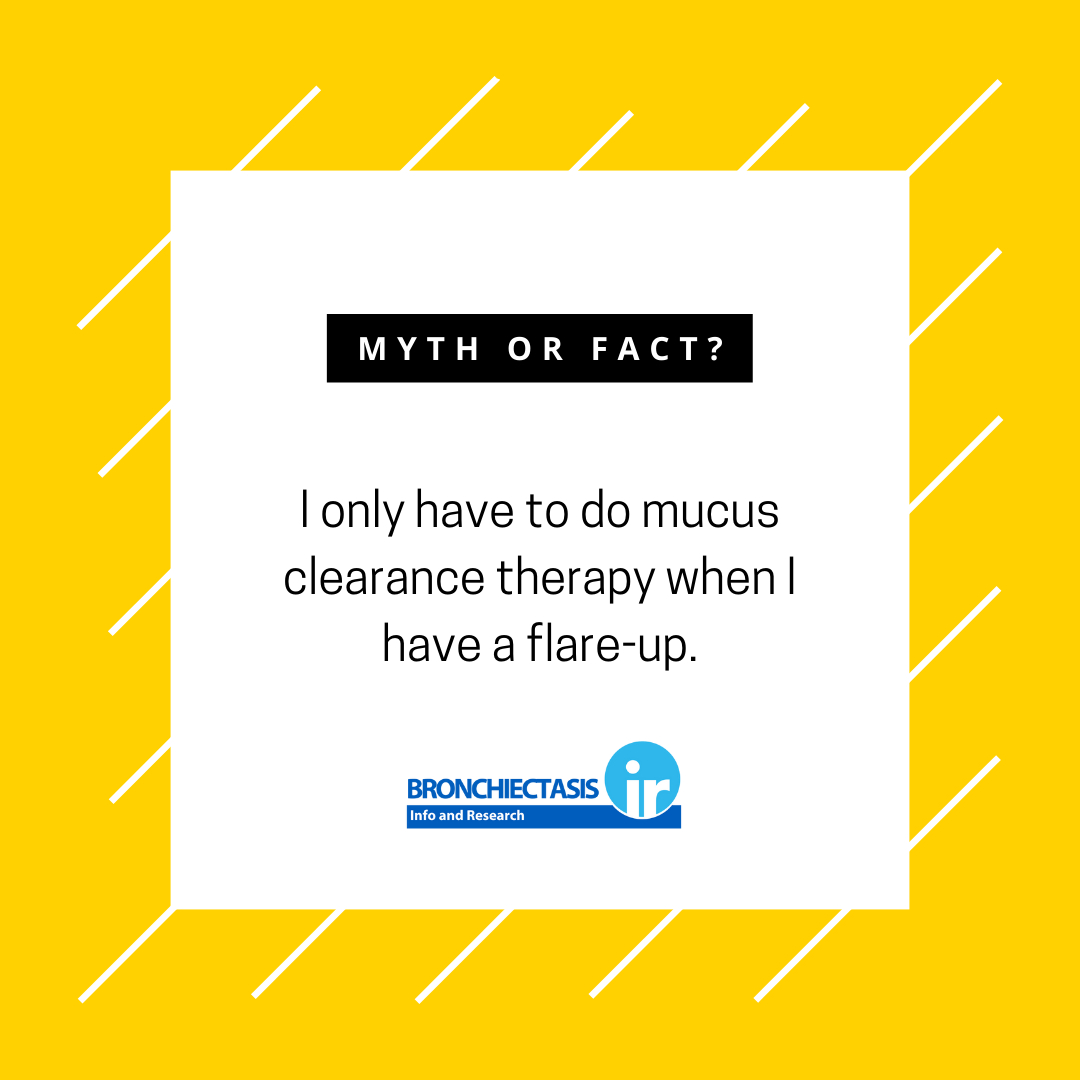 BronchiectasisR's tweet photo. FACT:

Just like with your medications, it is important to clear mucus out of your lungs every day – even when you don’t have a flare-up. Keeping your airway clear of mucus helps prevent the infections and inflammation that can damage your lungs.
.
.
.
#Bronchiectasis #Bronch ... https://t.co/9bDba2wRnP