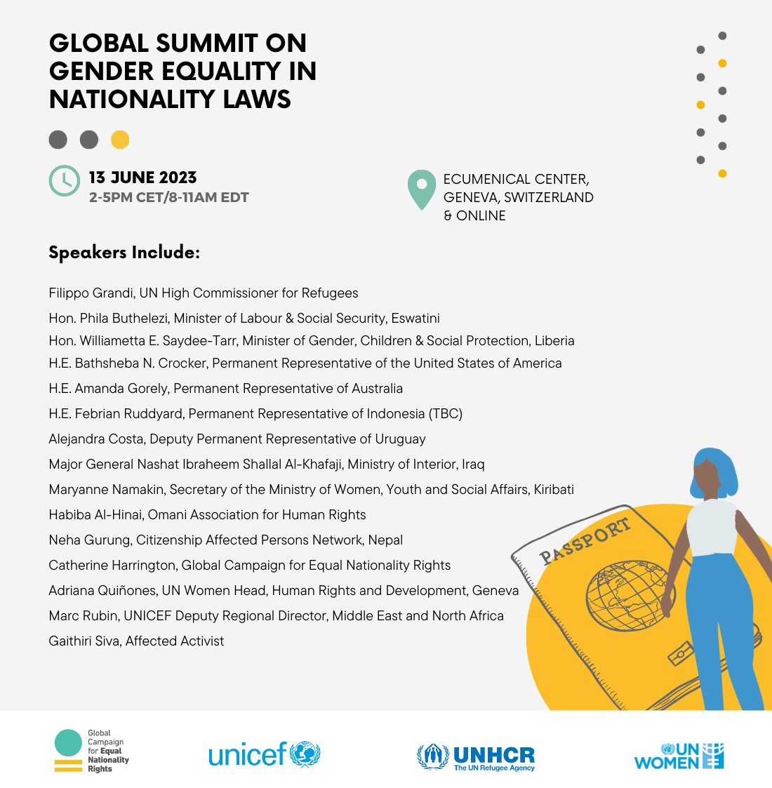 #HappeningTomorrow❗️

Our Deputy Regional Director @MrMarcRubin will be speaking at the Global Summit on Gender Equality in Nationality Laws.

Join us to learn more about how these laws directly impact children's rights. 

Register here : bit.ly/43W49Jx