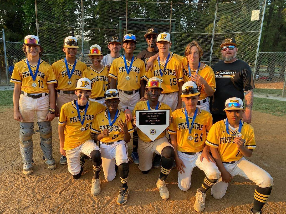 5StarNationalMA's tweet photo. Congratulations to Star Mid Atlantic Maryland 13U-Ruddy on your 2023 USSSA Baseball 13U Wood Bat Battle championship
#FiveStarNational #FiveStarBaseball #5StarNational #5StarBaseball #FiveStarMafia #5StarMafia #Mafia #MafiaBaseball https://t.co/lTmjwHUZvD