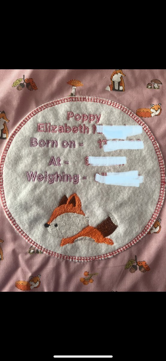 Fox themed baby blanket, with embroidered name & all babies birth details. These make the perfect new baby gifts. 
#newbaby #fox #birthdetails #machineembroidery #handmadewithlove #sashcrafters #numonday 

numonday.com/shop/sashcraft…