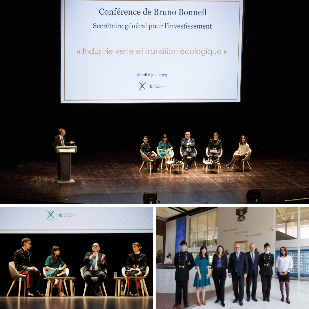 [ #Evenement ] @BrunoBonnellOff , Secrétaire général pour l’investissement chargé de France 2030, a dialogué le 6 juin avec les étudiants et élèves de l'X et de l’@IP_Paris_. Il a également visité le @X_Novation Center et le @LPICM. Retrouvez l'actu ➡️bit.ly/3P7rTqf