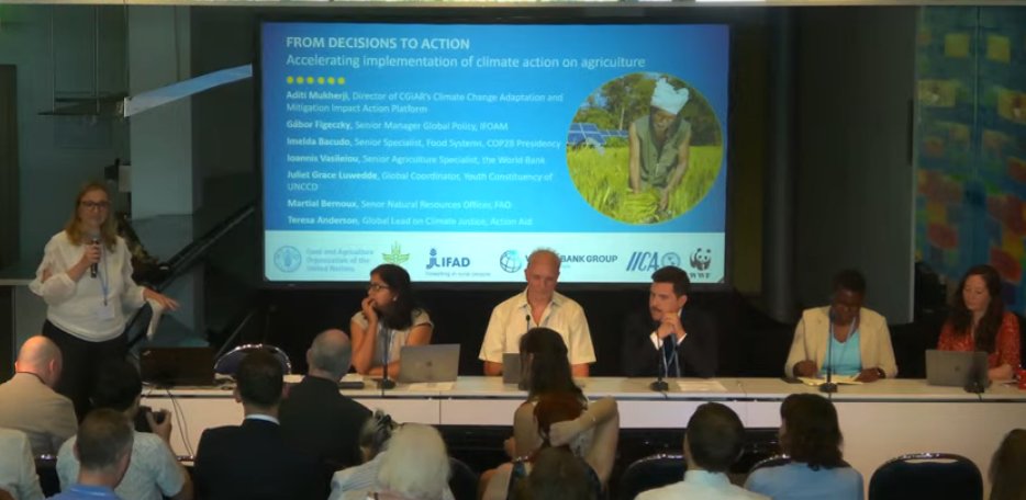 Happening now!  Join us to learn about accelerating implementation of climate on #agriculture side event at the @UNFCCC  SB meetings - @WorldBank @WWFnews @IFAD @IICAnews  @FAO   youtube.com/watch?v=f9VrDT…