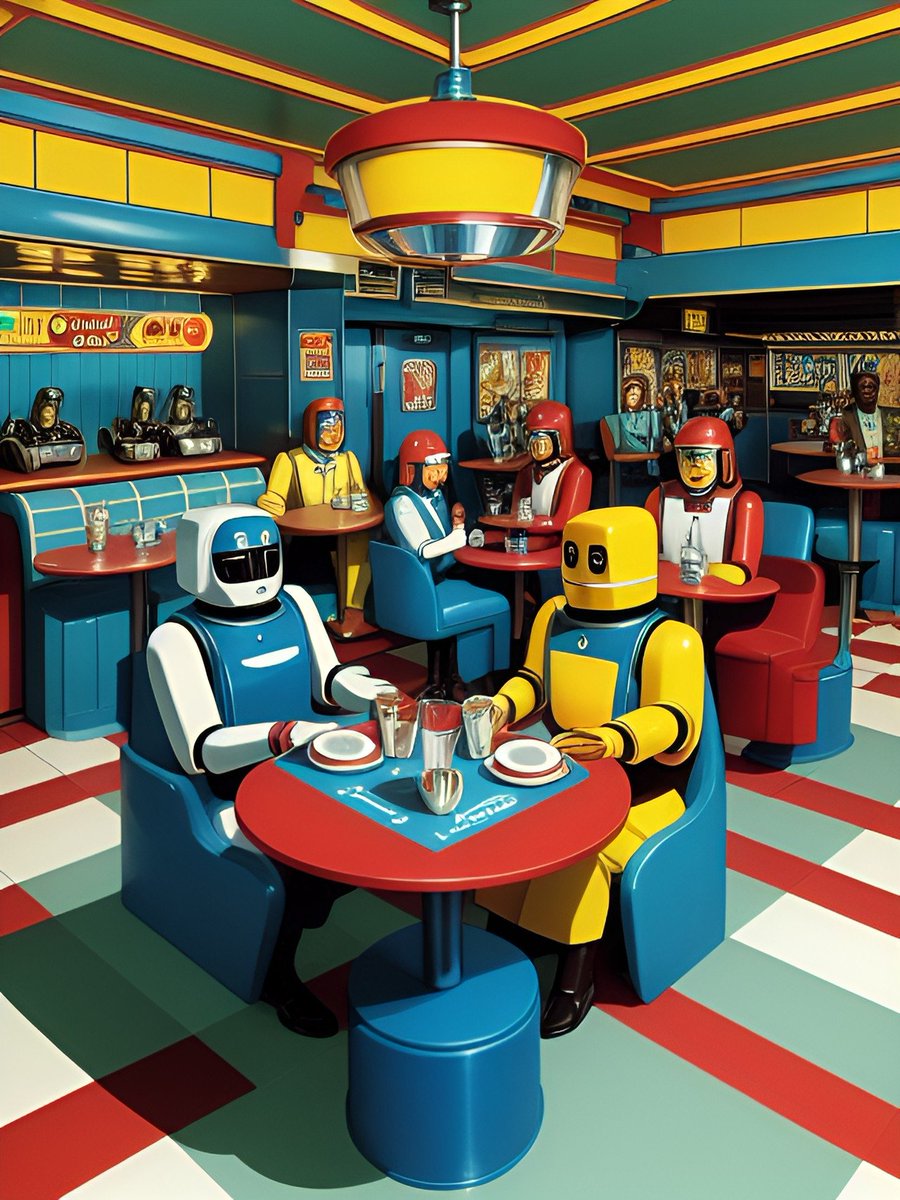 Robots in Cafe
#aiart #sciencefiction #digitalart #scifi #aiartcommunity #newrenaissance