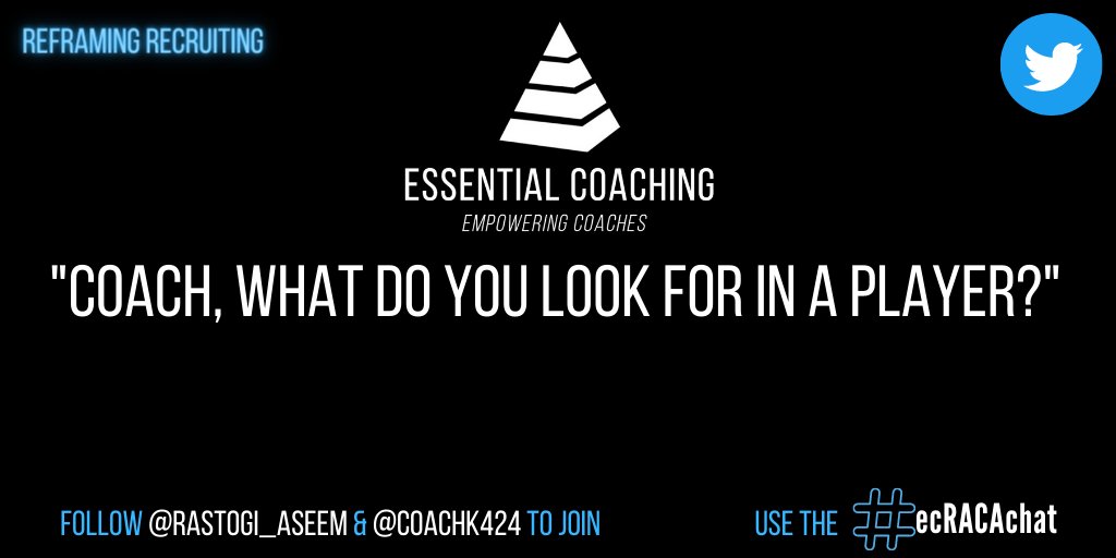 coachk424's tweet image. Q4: Alignment

Athlete-centered coaching and the #HumanComponent are at the heart of recruiting conversations.

Build that into your answers and you’ll see your recruiting and retention skyrocket.

That is, if you mean it.

Use A4 &amp;amp; #ecRACAchat in your answers.