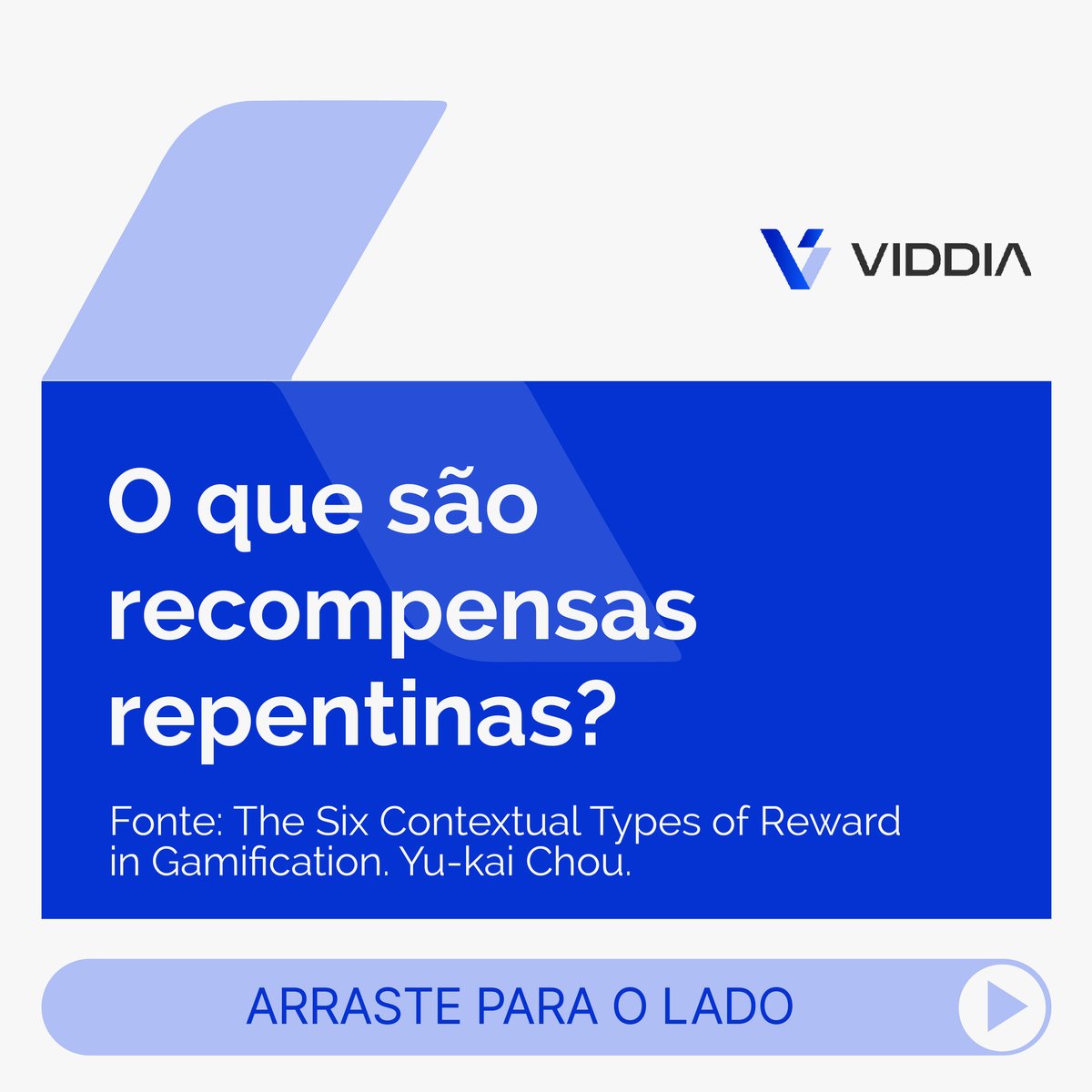 ViddiaEducacao's tweet photo. Alguns tipos de recompensas, quando bem aplicadas, trazem impactos muito positivos na gamificação!

#gamification #gamificacao #EAD #educacaocorporativa https://t.co/8pCpxlFYA6