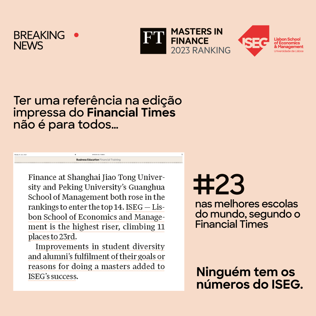 Ter uma referência na edição impressa do Financial Times não é para todos...

Ninguém tem os números do ISEG.

#lifeatISEG

Veja aqui 👉🏻 buff.ly/3p1VFBS