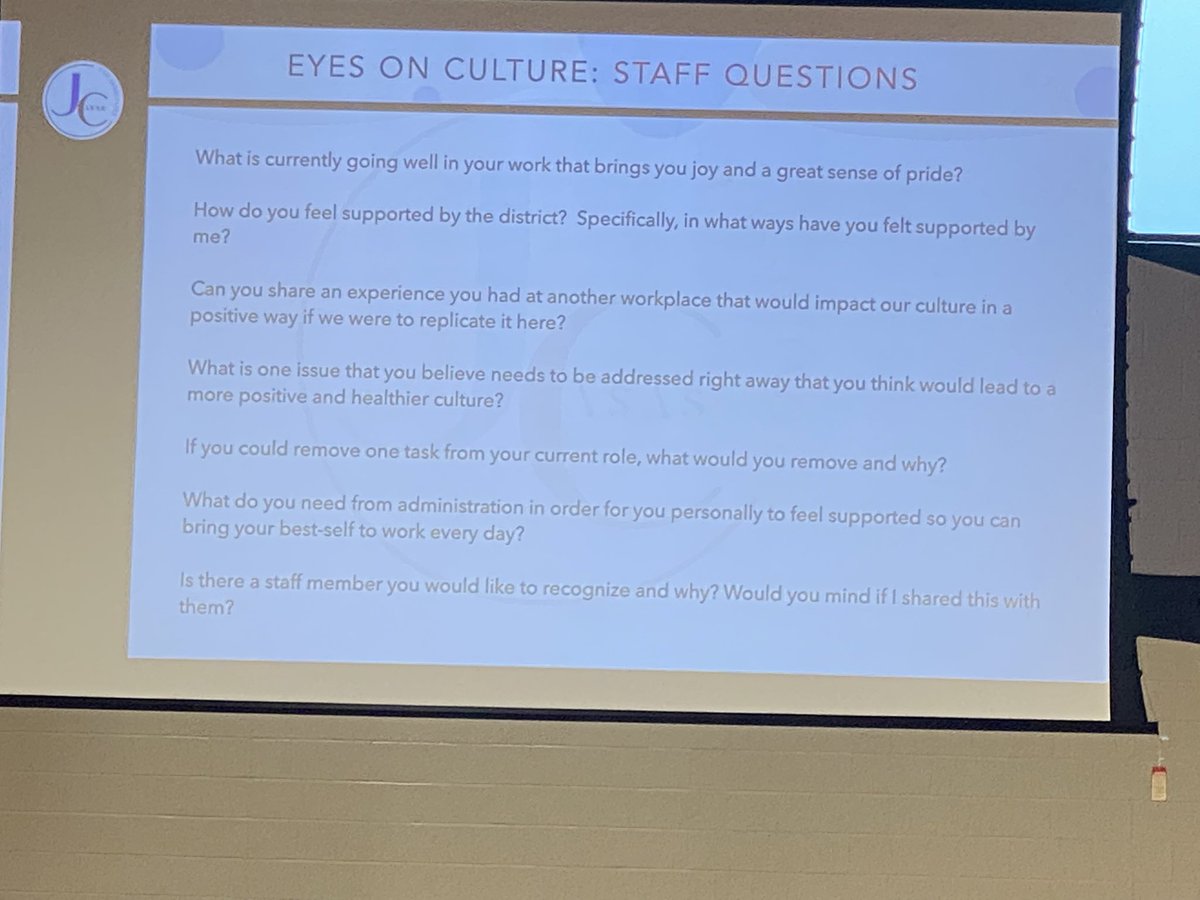 #Principals ask your staff these questions to understand the culture and undercurrent in your buildings! #teachers #edu #satchat #students #ElemAPNetwork  @casas_jimmy