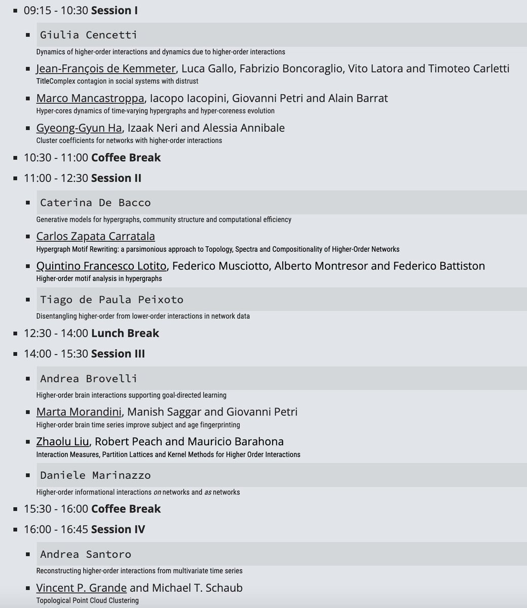 TopoNets's tweet photo. Ready for #TopoNets23??
In the meantime, have a look at the programme featuring keynote talks by @BrovelliAndrea, @_giuliacencetti, Caterina De Bacco, @dan_marinazzo, @tiagopeixoto & @andreasantor0!
Full list 👉https://t.co/BV0yo7g87J
See you at @netsci2023!
#netsci2023 https://t.co/VHJgUCxaKv