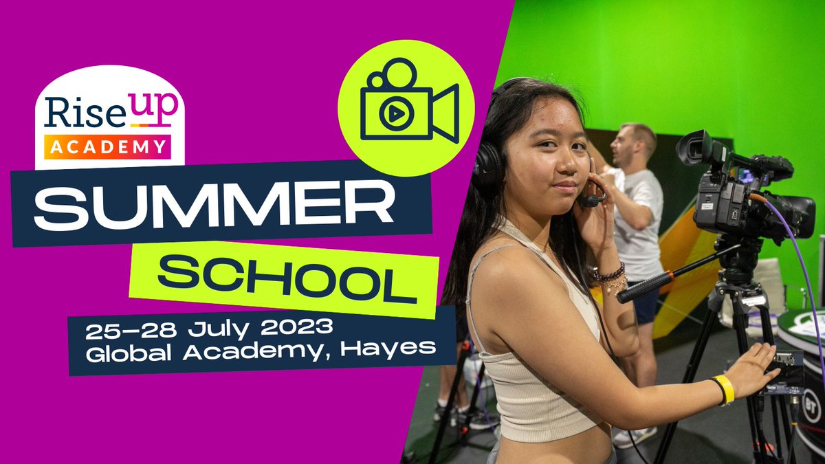 🚨 | The Rise Up Academy #SummerSchool is back in July 2023!

Registration is now open for 11-18 year olds to spend a day with us to experiment &amp; explore how incredible media tech is!

Sign up for FREE: shorturl.at/csuy6