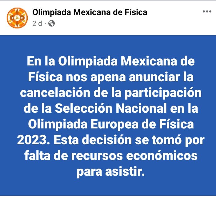 YoAmoaLaCiencia's tweet photo. Conacyt deja sin recursos a la Olimpiada Mexicana de Física.

 Álvarez-Buylla regreso 25 mil millones de pesos que fueron utilizados para el Tren Maya en lugar de apoyar a estos jóvenes talentosos.

No hay dinero para la ciencia pero sí para los caprichos presidenciales. https://t.co/8uDe0ozTU2