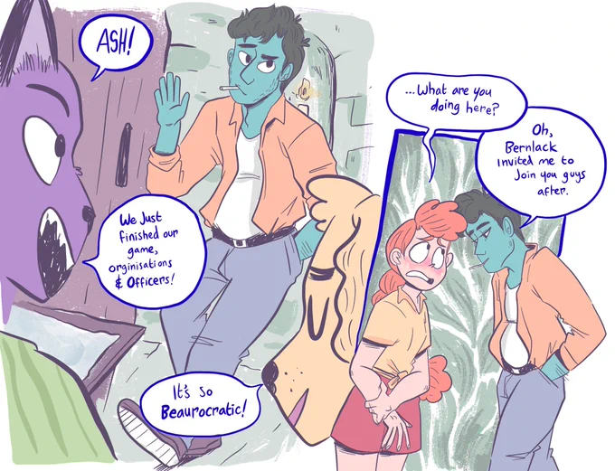 Are you into cheesy dialogue and huggable chubby dudes? Are you a fan of the classic Darcy/Liz dynamic? So you dig obvious referencing to brutalist architecture to try and cover up bad writing? Better read my webcomic then.  