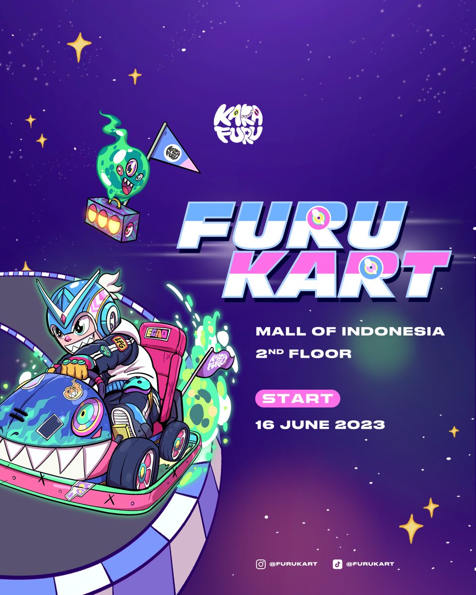 furukart's tweet photo. 🏁 Brace yourself for the unforgettable Furu Kart! 🏁

Save the date from June 16, 2023, onwards as we kickstart our first @furukart at @mallofindonesia! 🤩

Get ready to race, compete, and unleash your inner speed spirit! 🔥 See you, Furus! 🏎️💨 #FuruKart https://t.co/1HXfTBGN9u