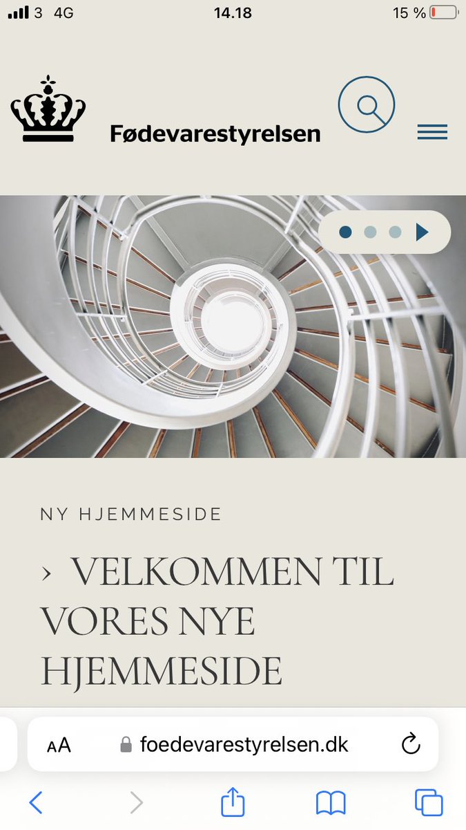 Vi har i <a href="/Foedevare/">Fødevarestyrelsen</a> fået ny hjemmeside. Den skal
👉være lettere at finde rundt på og forstå - og skabe bedre sammenhæng mellem vores kanaler. Find den på fvst.dk #dksund #dkfood #viarbejderforføden