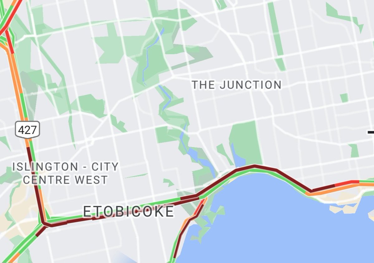 SteveBilicki's tweet image. Check out the dark red traffic on the gardiner. Did they bring back #ActiveTO without telling me?!?