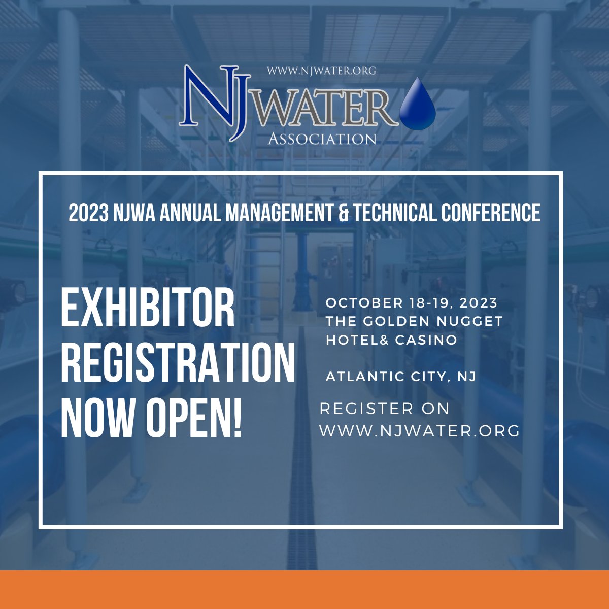 NJWATER's tweet photo. Don't miss out! 2023 Exhibitor Registration is now officially open! Get ahead of the game and take advantage of this incredible opportunity - register today! #2023Exhibitor #RegistrationOpen #TakeAdvantage 
https://t.co/DWHEPAJ8Wi https://t.co/ny0etVoUFv