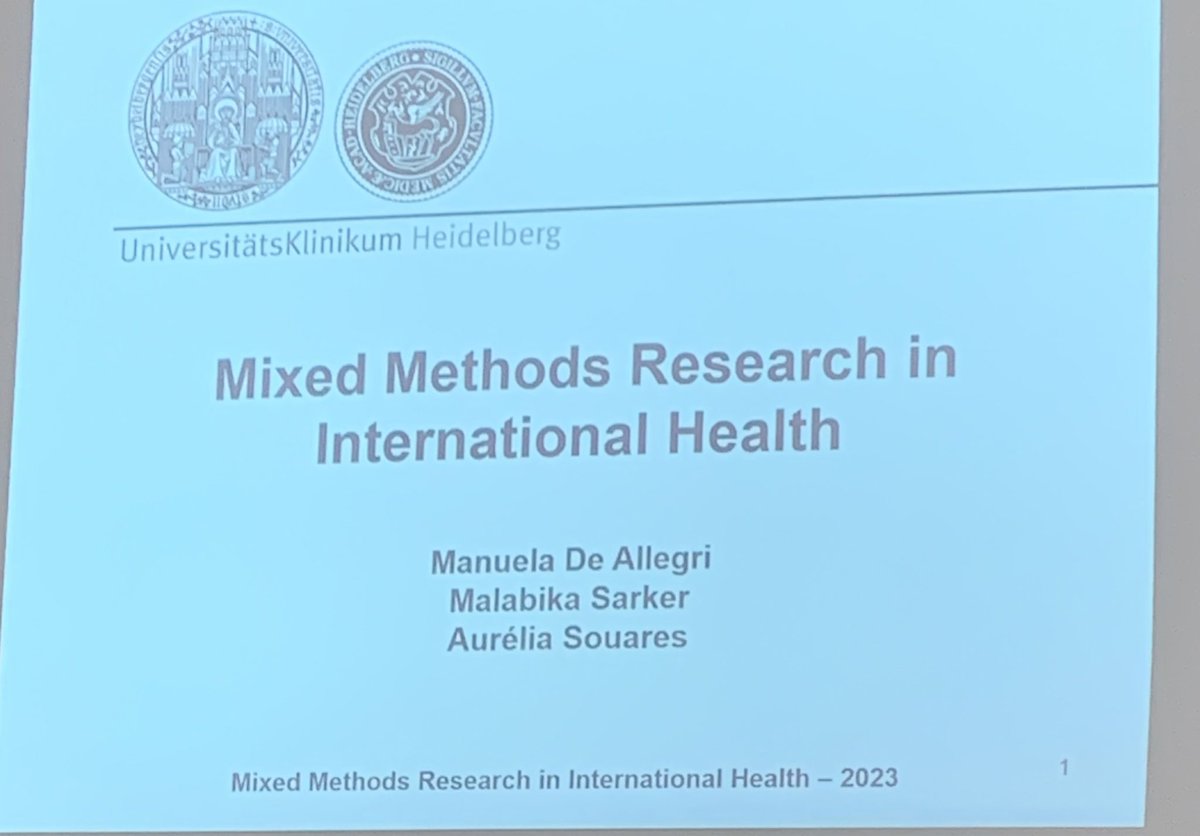 PublicHealthCns's tweet image. Delighted to be delving deeper in to #MixedMethods #Research @UniHeidelberg over the next 2 weeks!