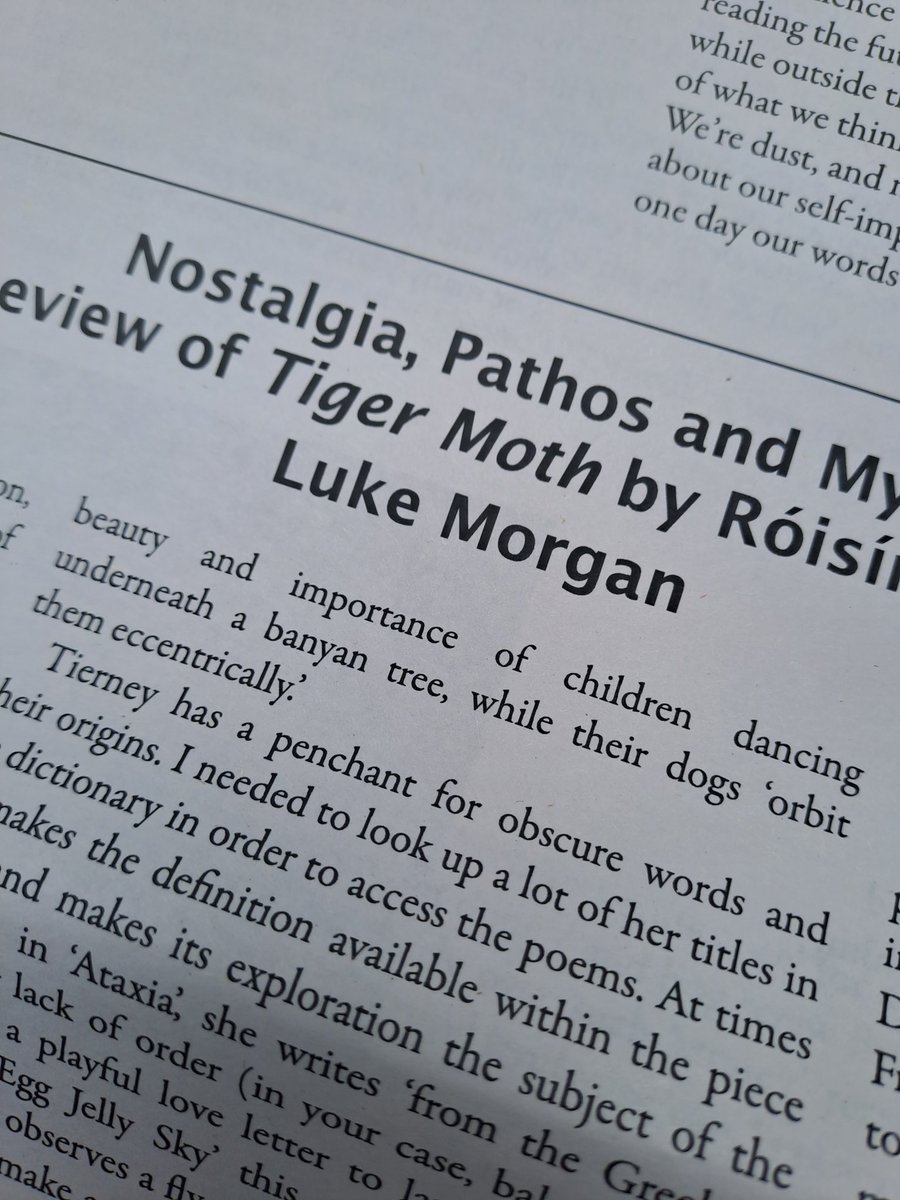 TurasPress's tweet photo. Super review in @Skylight47Poems by @LukeMorganPoet of #TigerMoth, the beautiful collection by @RoisinTierney1 published last year by #TurasPress. Many thanks to Luke and to editors.@poetryireland @ByLeavesWeLive @natpoetrylib @PoetrySociety @IrishLitTimes https://t.co/R8HEwuCVqb